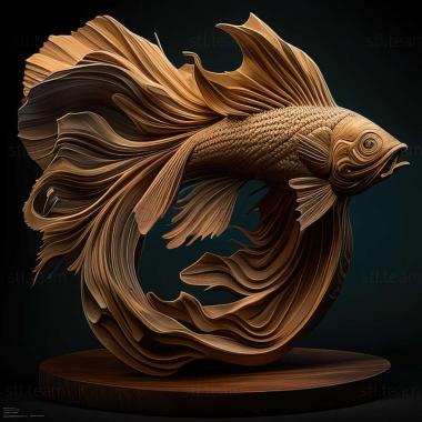 3D model Voilehvostaya fighting fish fish (STL)